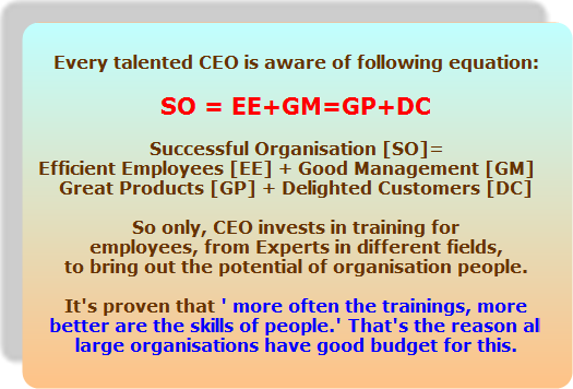 Every talented CEO invests in enhancing skills of employees... Every talented CEO invests in enhancing skills of employees...